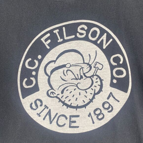 2019 Limited Edition CC Filson x Popeye Since 1897 Black T Shirt Mens M VTG - Picture 2 of 8